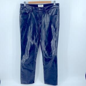 AGOLDE 90's pinch waist recycled leather blend straight leg flat front pants 28